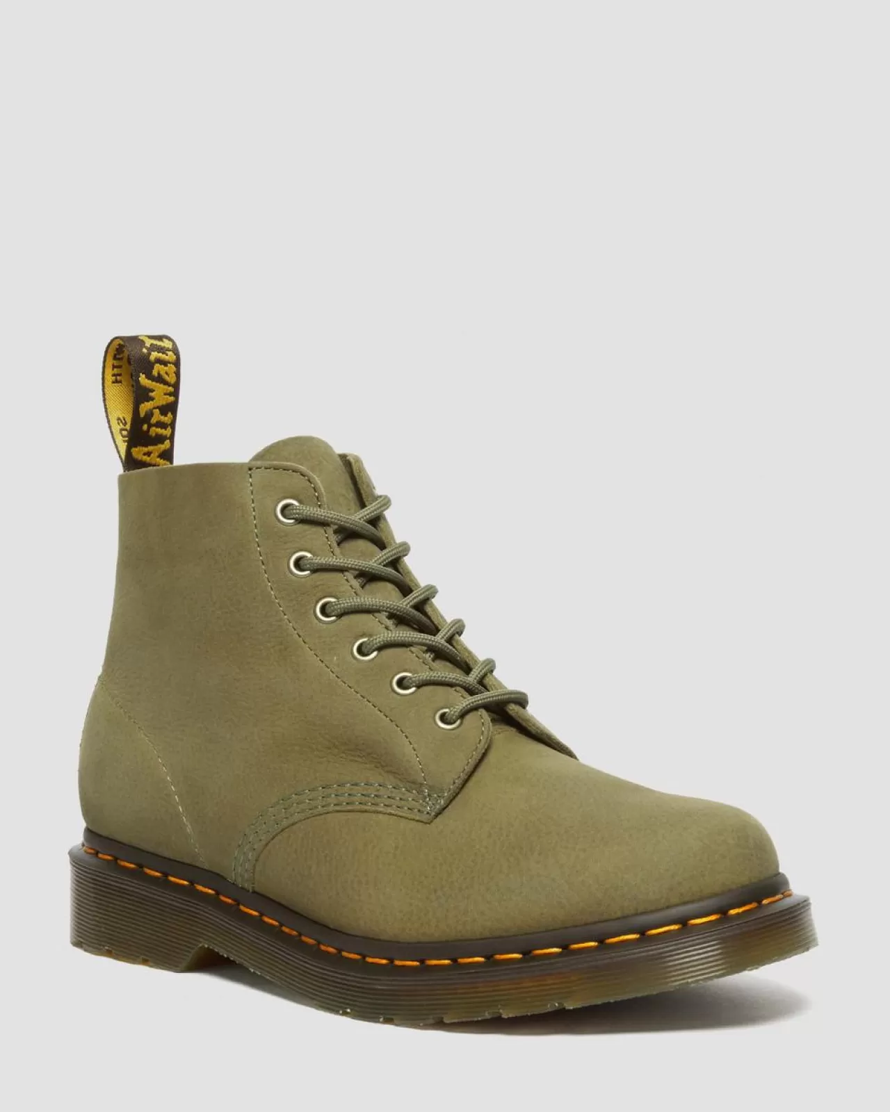 Originals | Ankle Boots^Dr. Martens 101 Tumbled Nubuck Leather Ankle Boots Muted Olive — Tumbled Nubuck