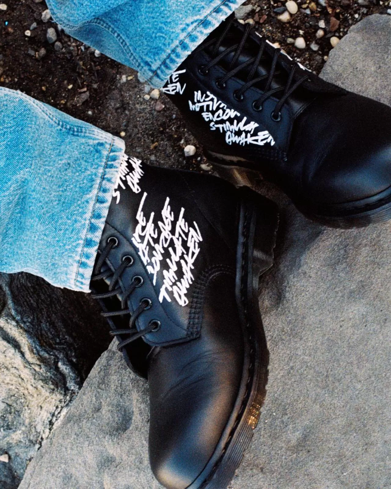 Originals | Ankle Boots^Dr. Martens 1460 Futura Embroidered Leather Lace Up Boots Black — Nappa Leather