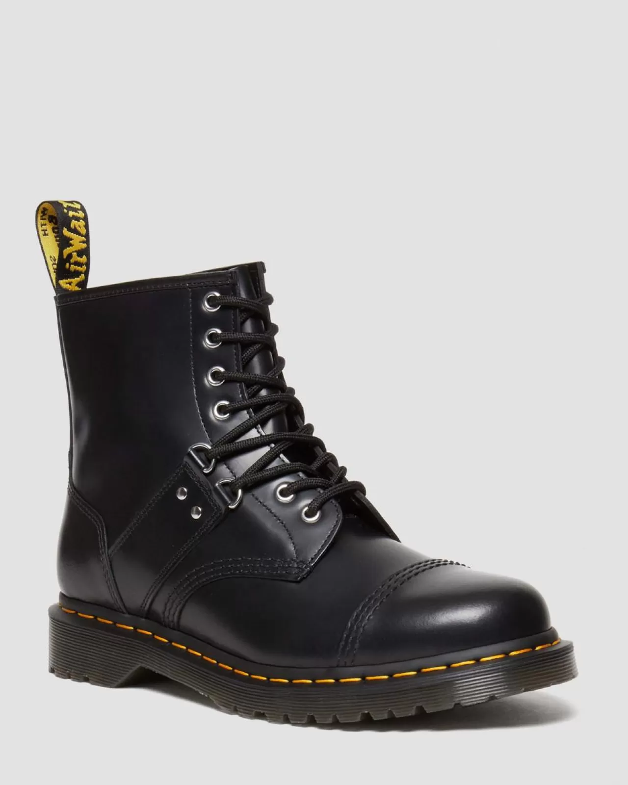 Originals | Ankle Boots^Dr. Martens 1460 Hardware Polished Smooth Leather Lace Up Boots Black — Polished Smooth