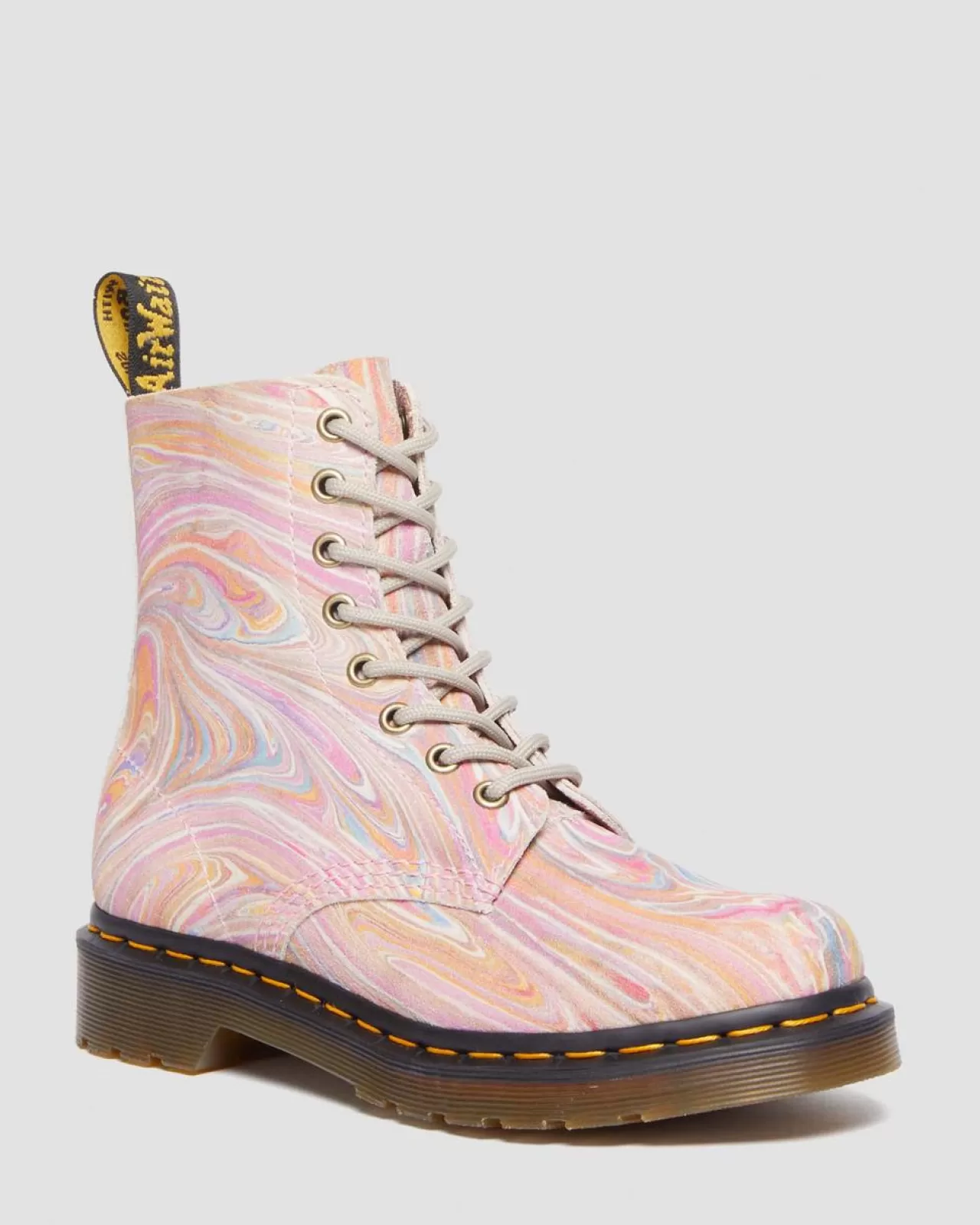 Sale | Originals^Dr. Martens 1460 Pascal Marbled Suede Lace Up Boots Pink+Orange — Marbled Suede