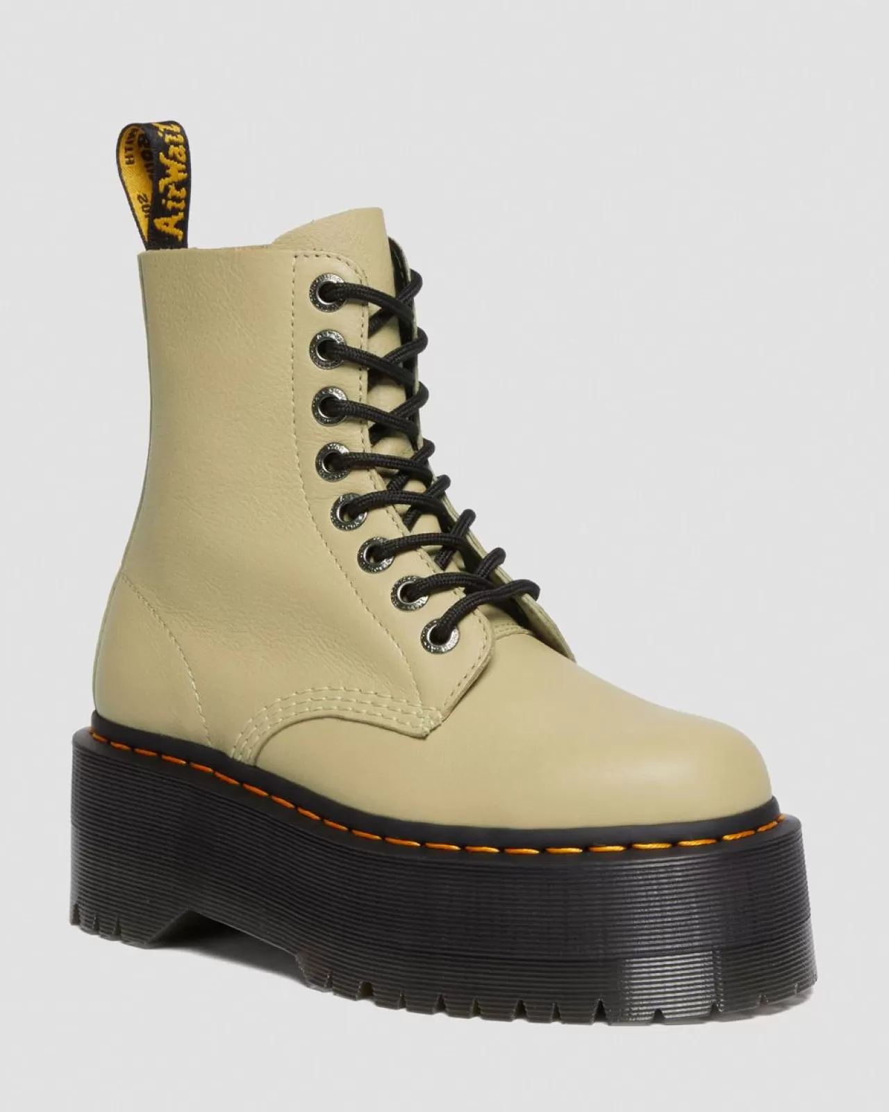 Originals | Platform Boots^Dr. Martens 1460 Pascal Max Leather Platform Boots Pale Olive — Pisa