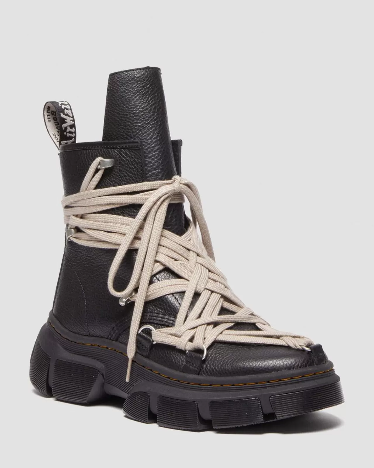 Ankle Boots | Boots^Dr. Martens 1460 Rick Owens DMXL Megalace Leather Lace Up Boots Black — Lunar