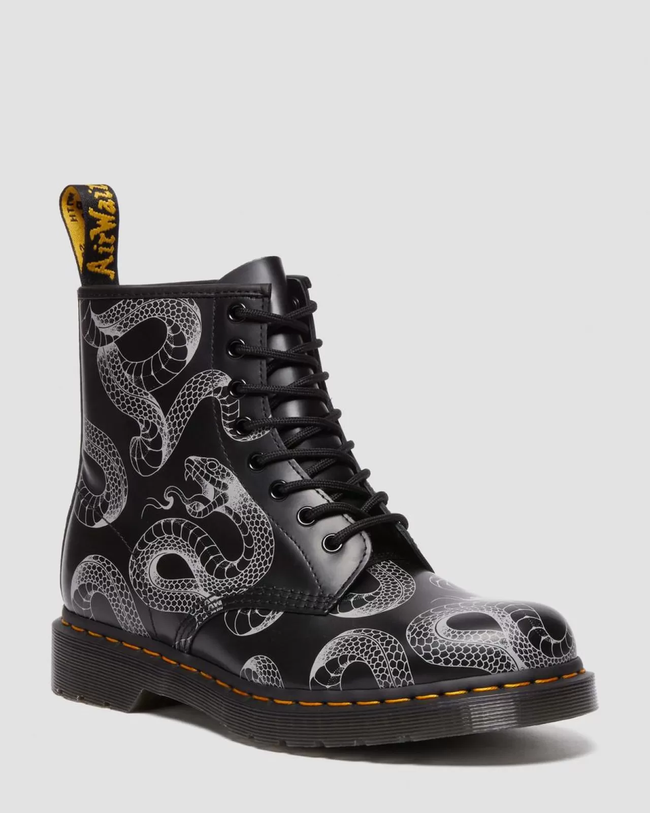 Originals | Ankle Boots^Dr. Martens 1460 Serpent Print Leather Lace Up Boots BLACK — Wild Serpent Smooth