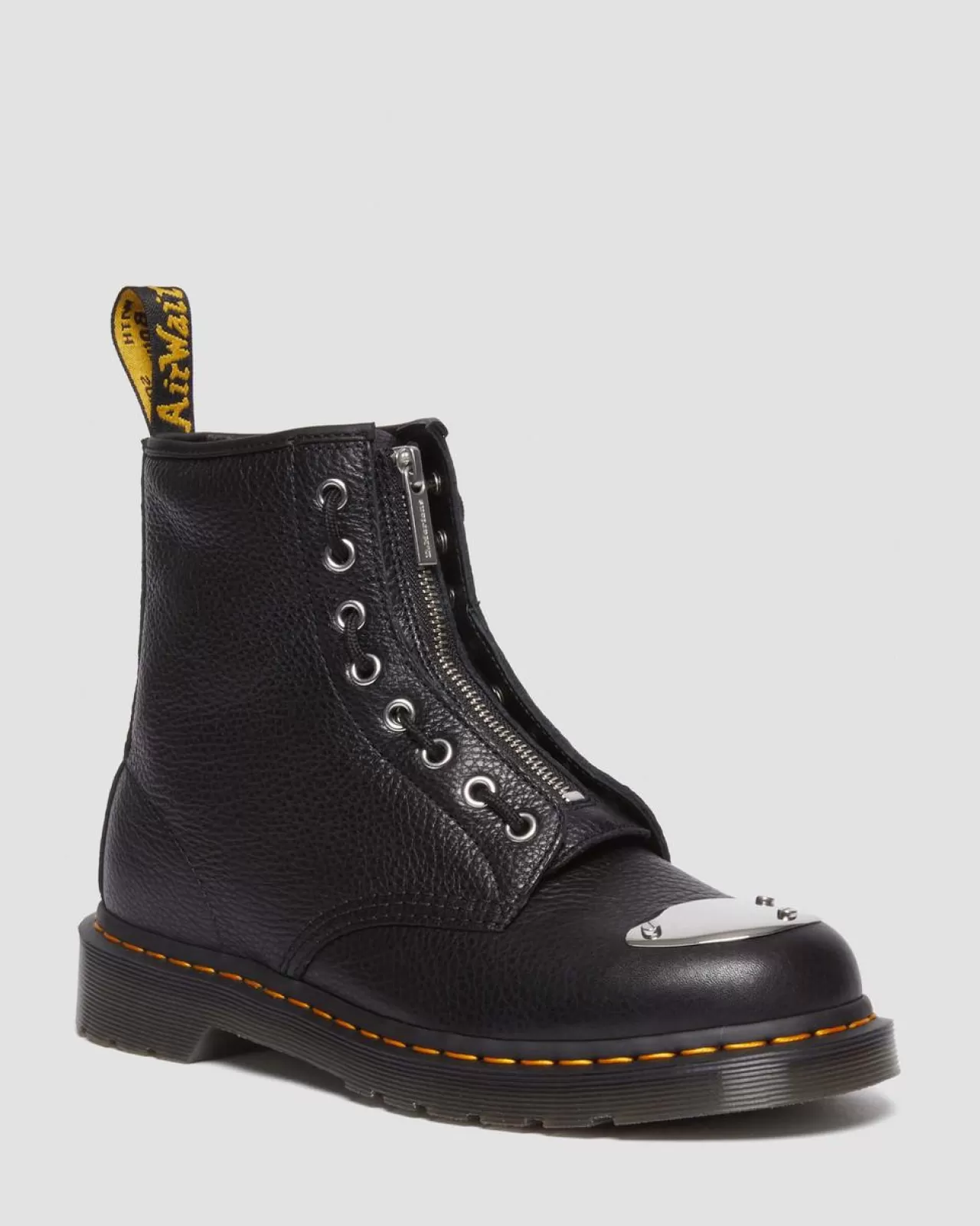 Originals | Ankle Boots^Dr. Martens 1460 Toe Plate Lunar Leather Jungle Zip Boots Black — Milled Nappa