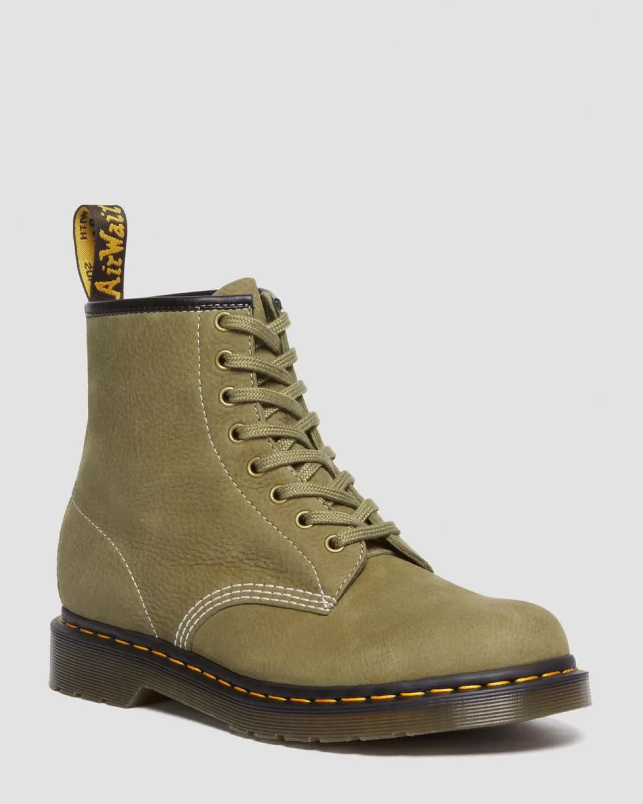 Originals | Ankle Boots^Dr. Martens 1460 Tumbled Nubuck Leather Lace Up Boots Muted Olive — Tumbled Nubuck