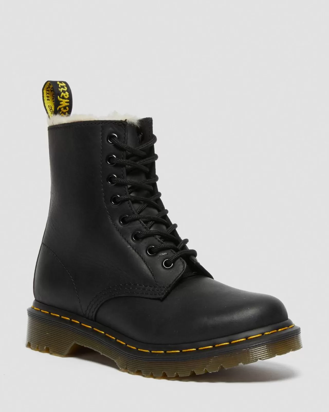 Originals | Winter Boots^Dr. Martens 1460 Women's Faux Fur Lined Lace Up Boots Black — Burnished Wyoming