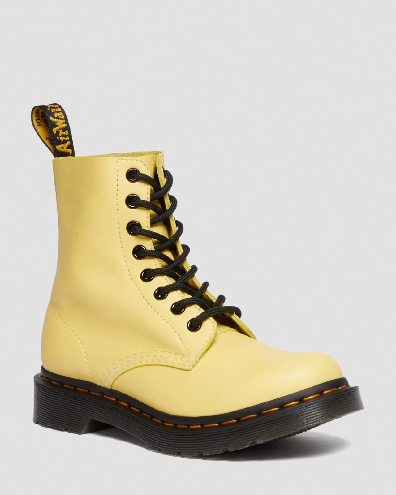 Sale | Originals^Dr. Martens 1460 Women's Pascal Black Eyelet Lace Up Boots Lemon Yellow — Virginia