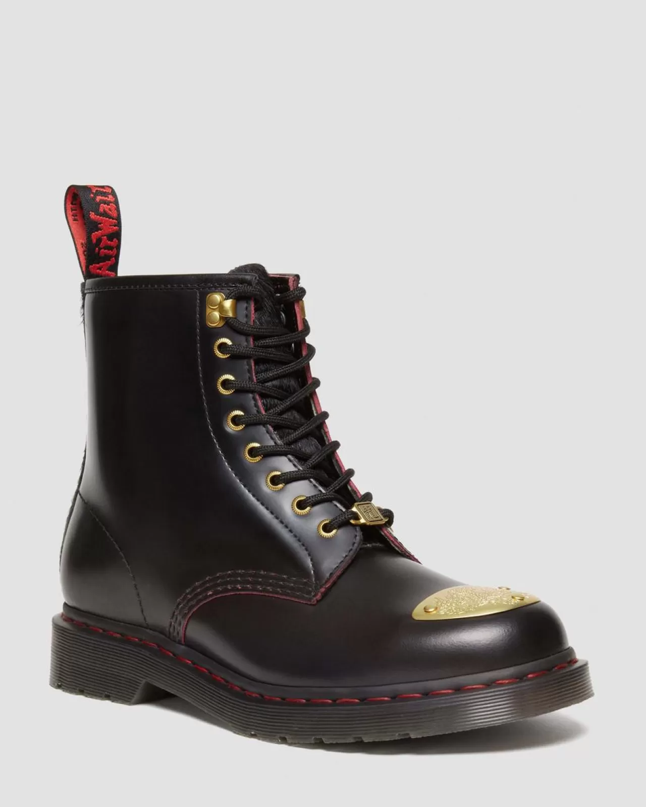 Originals | Ankle Boots^Dr. Martens 1460 Year of the Dragon Leather Lace Up Boots Black+Red+Black — Smooth Slice+Hair On