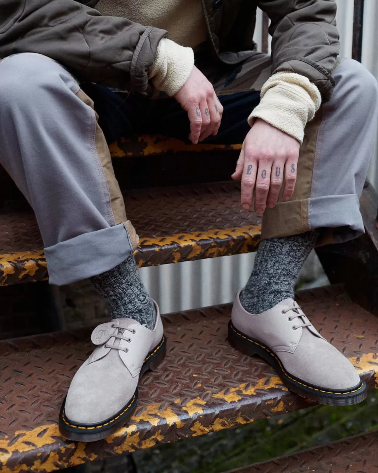 Sale | Originals^Dr. Martens 1461 Made in England Suede Oxford Shoes Pewter — Reverse Grain Suede