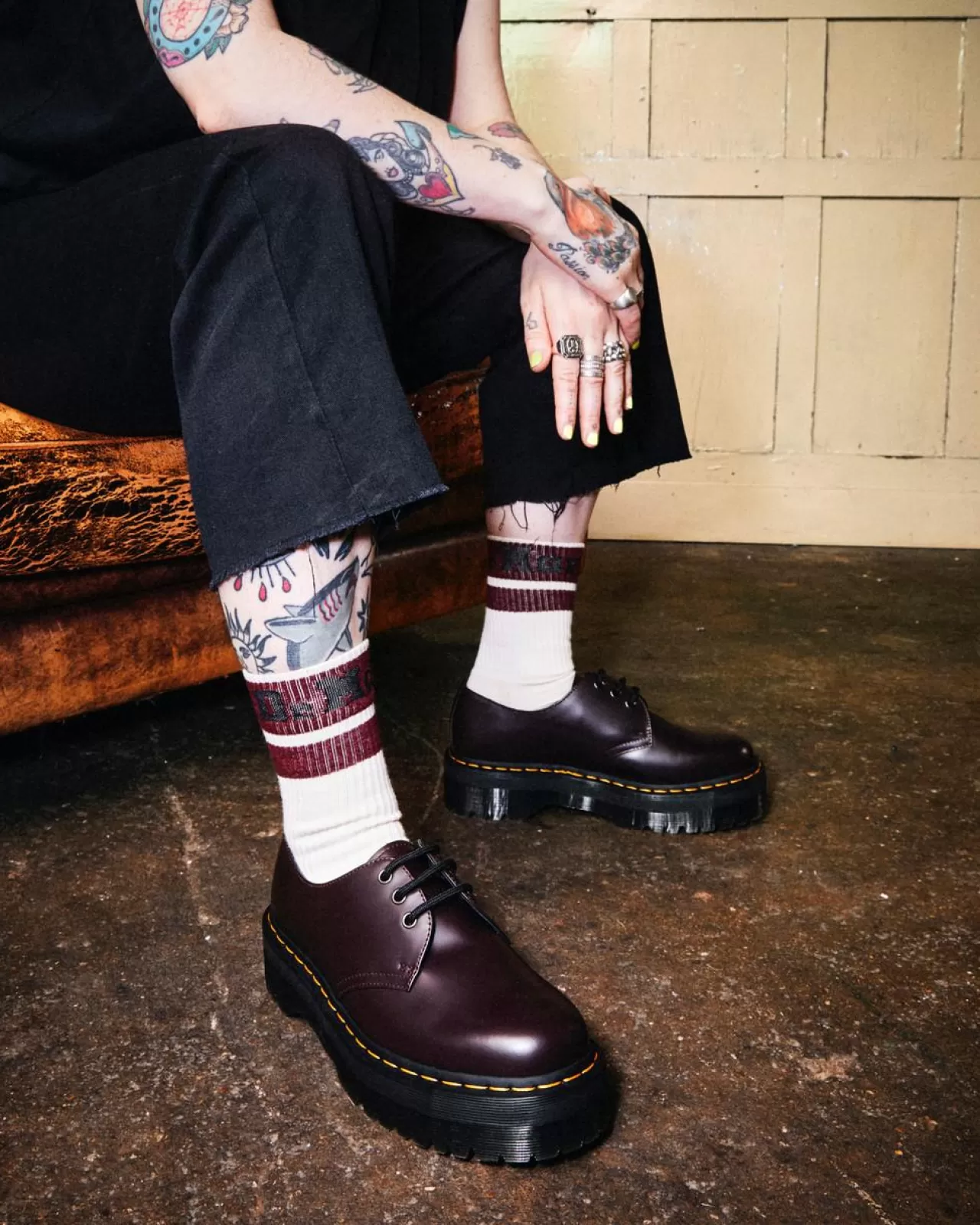 Sale | Originals^Dr. Martens 1461 Smooth Leather Platform Shoes Burgundy — Smooth Leather