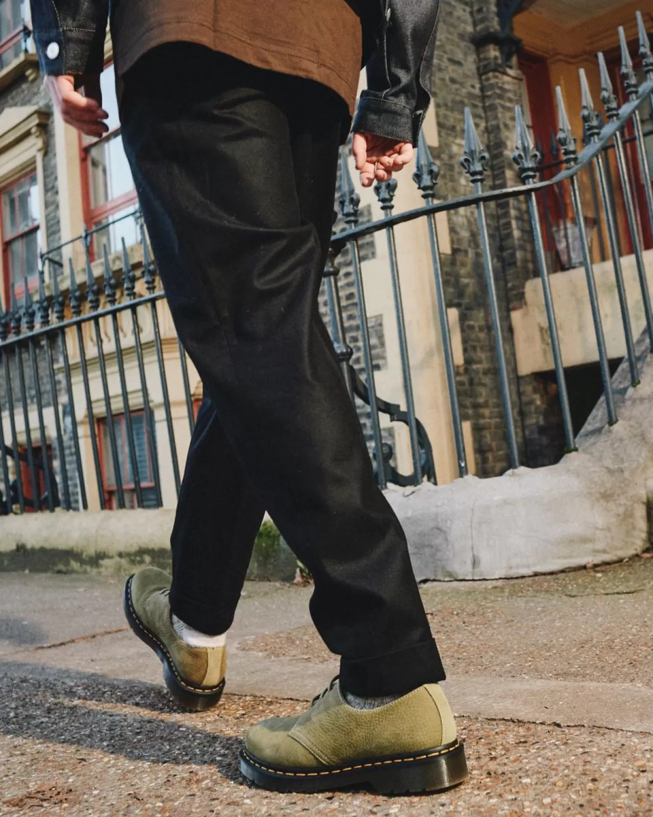 Originals | Shoes^Dr. Martens 1461 Tumbled Nubuck Leather Oxford Shoes Muted Olive — Tumbled Nubuck