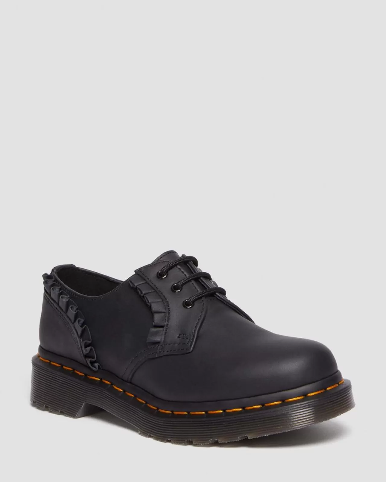 Sale^Dr. Martens 1461 Women's Frill Nappa Leather Oxford Shoes Black — Nappa Leather