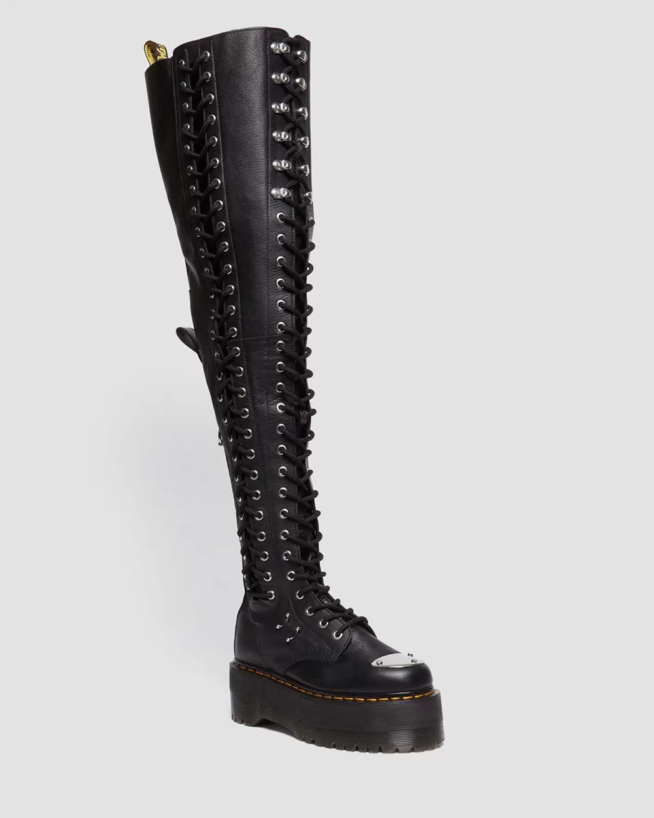 Platform Boots | Platforms^Dr. Martens 28-Eye Extreme Max Virginia Leather Knee High Boots Black — Virginia