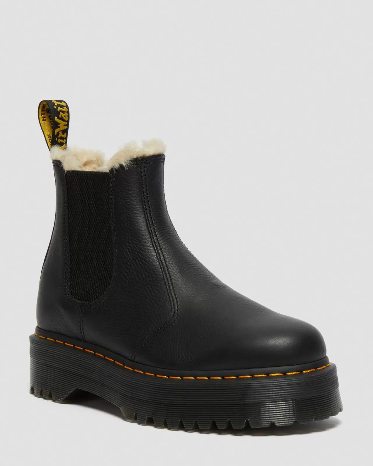 Platform Boots | Winter Boots^Dr. Martens 2976 Faux Fur Lined Platform Chelsea Boots Black — Pisa