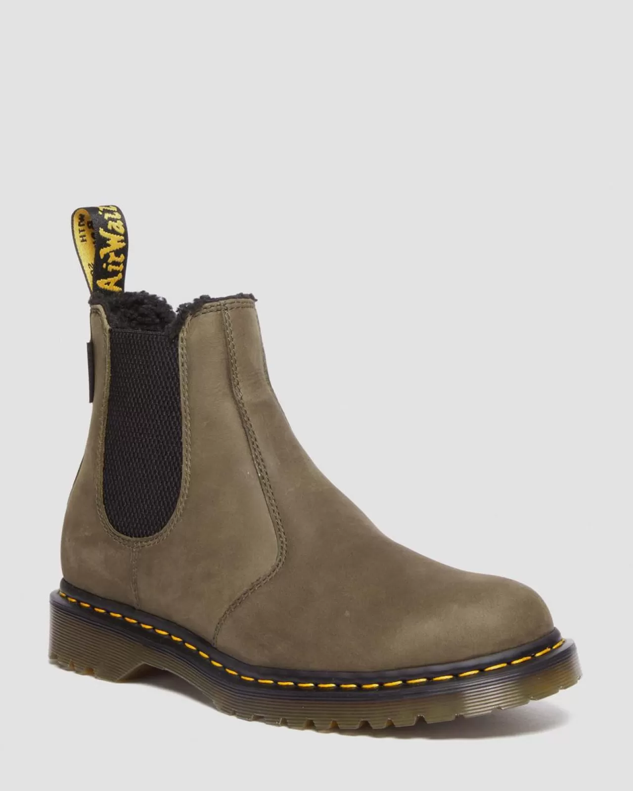 Sale | Originals^Dr. Martens 2976 Fleece Lined Leather Chelsea Boots DMS OLIVE — Archive Pull Up