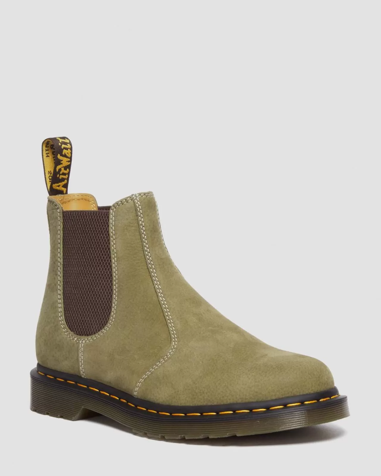 Originals | Boots^Dr. Martens 2976 Tumbled Nubuck Leather Chelsea Boots Muted Olive — Tumbled Nubuck