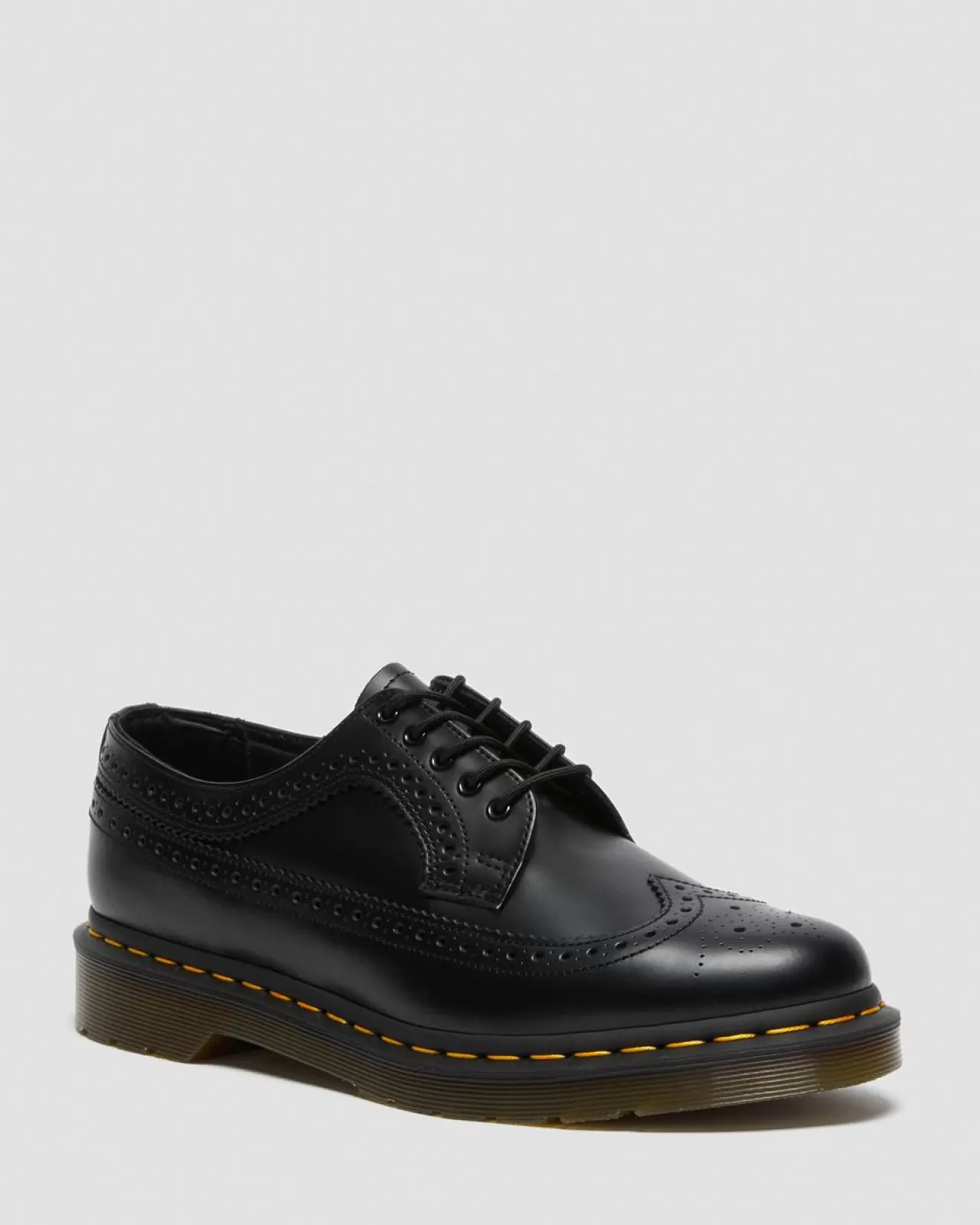 Originals | Shoes^Dr. Martens 3989 Yellow Stitch Smooth Leather Brogue Shoes Black — Smooth Leather