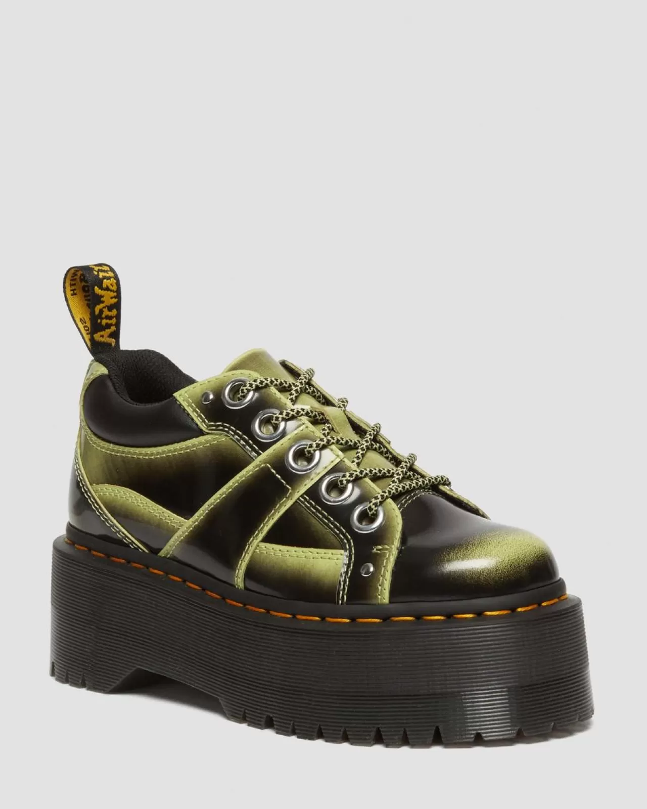 Platform Shoes | Shoes^Dr. Martens 5-Eye Max Distressed Leather Platform Shoes Lime Green — Arcadia