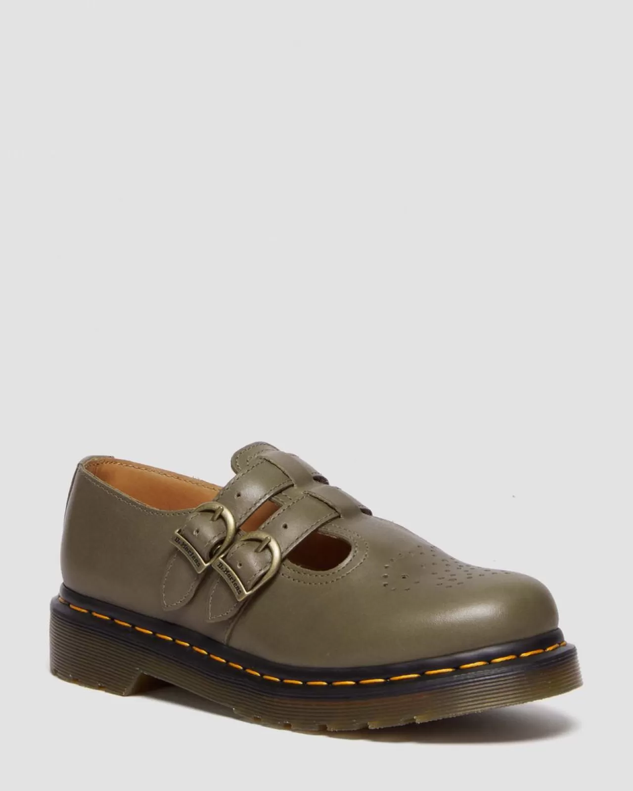 Sale | Mary Janes^Dr. Martens 8065 Carrara Leather Mary Jane Shoes Olive — Carrara