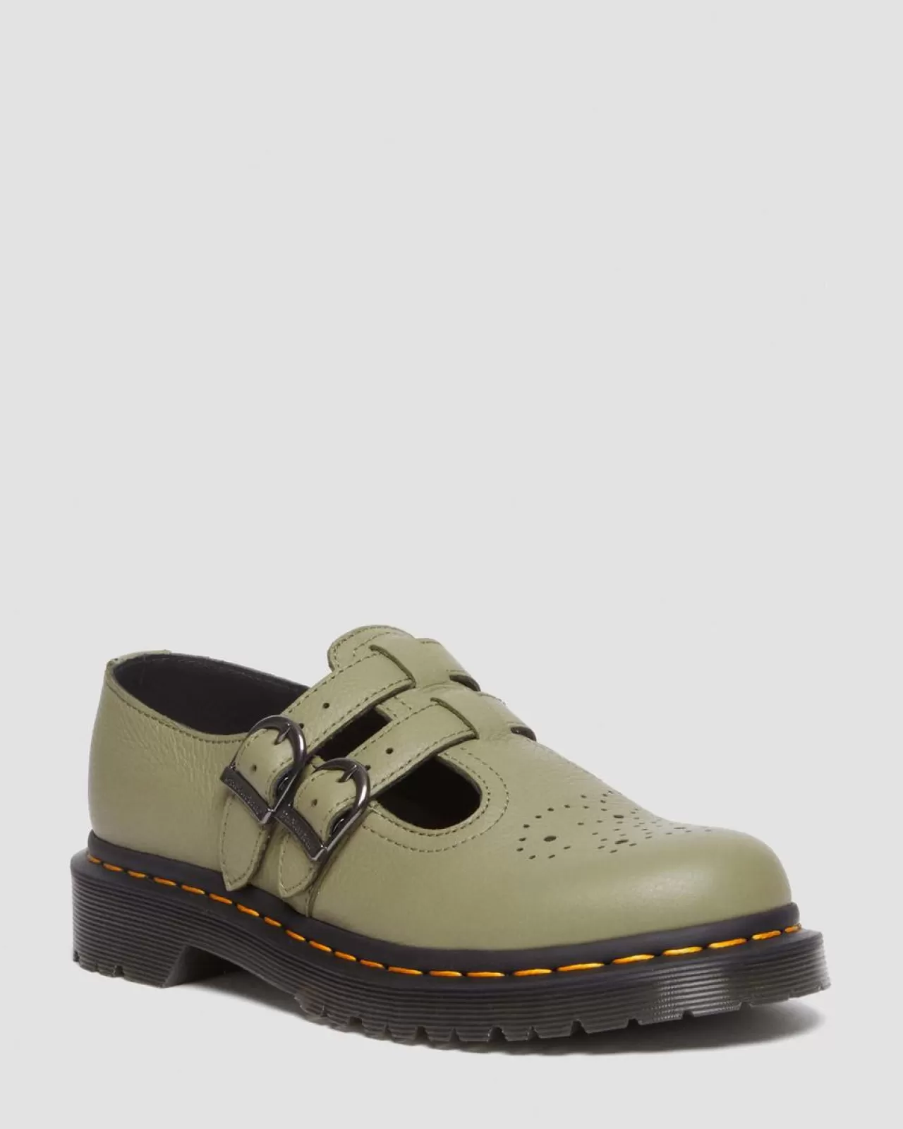 Originals | Mary Janes^Dr. Martens 8065 Virginia Leather Mary Jane Shoes Muted Olive — Virginia