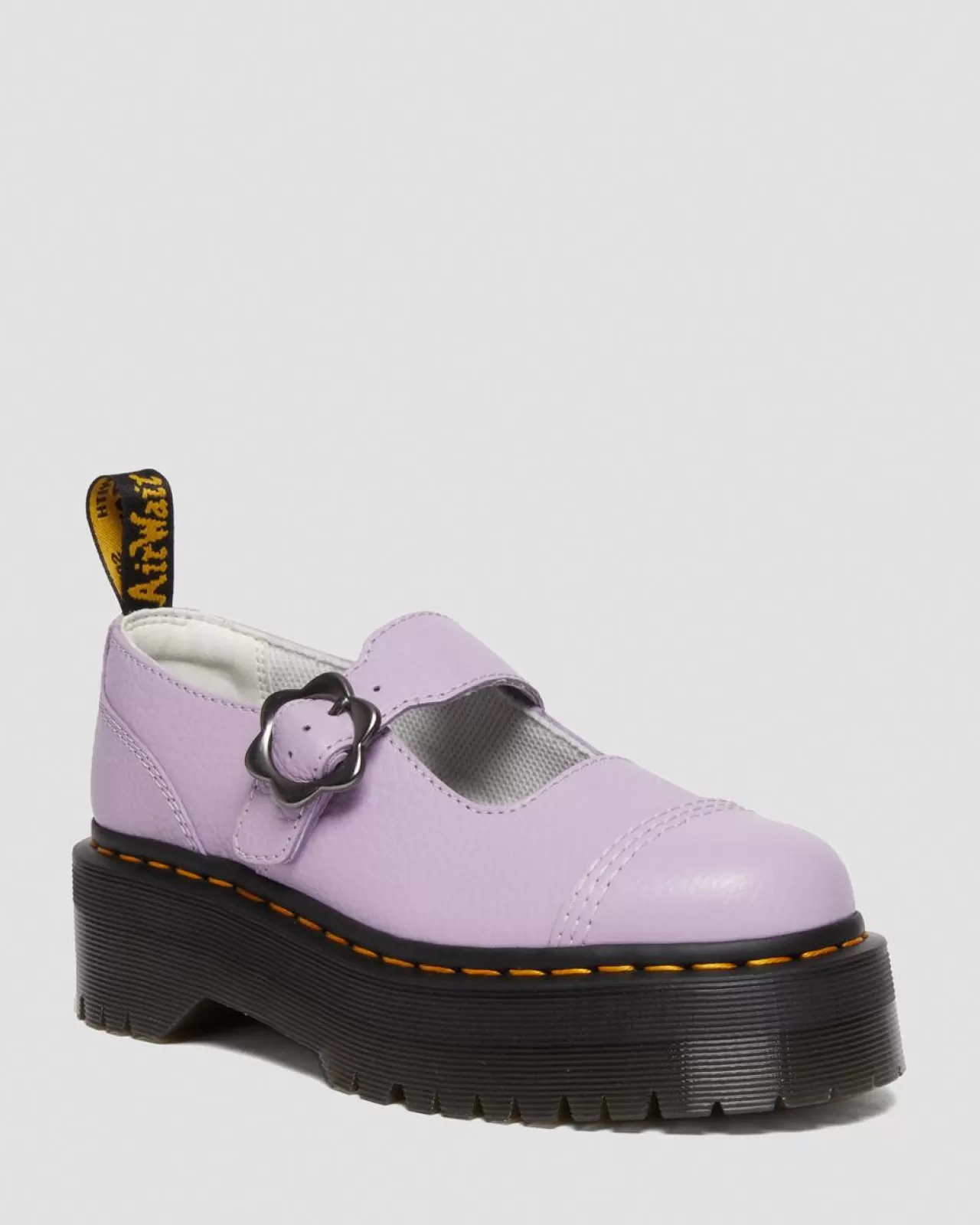 Sale | Platform Shoes^Dr. Martens Addina Flower Buckle Leather Platform Shoes Lilac — Milled Nappa