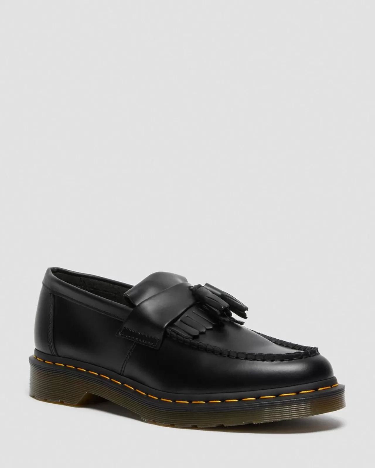 Originals | Bestsellers^Dr. Martens Adrian Yellow Stitch Leather Tassel Loafers Black — Smooth Leather