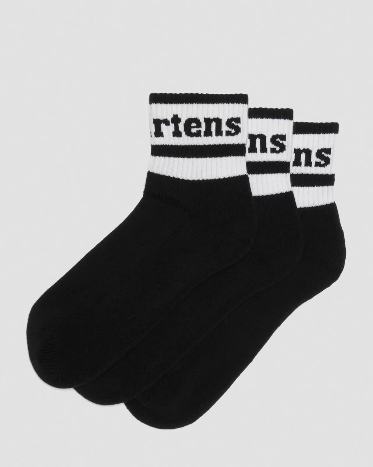 Socks | Accessories^Dr. Martens Athletic Logo Cotton Blend Short 3-Pack Socks Black — Cotton Blend