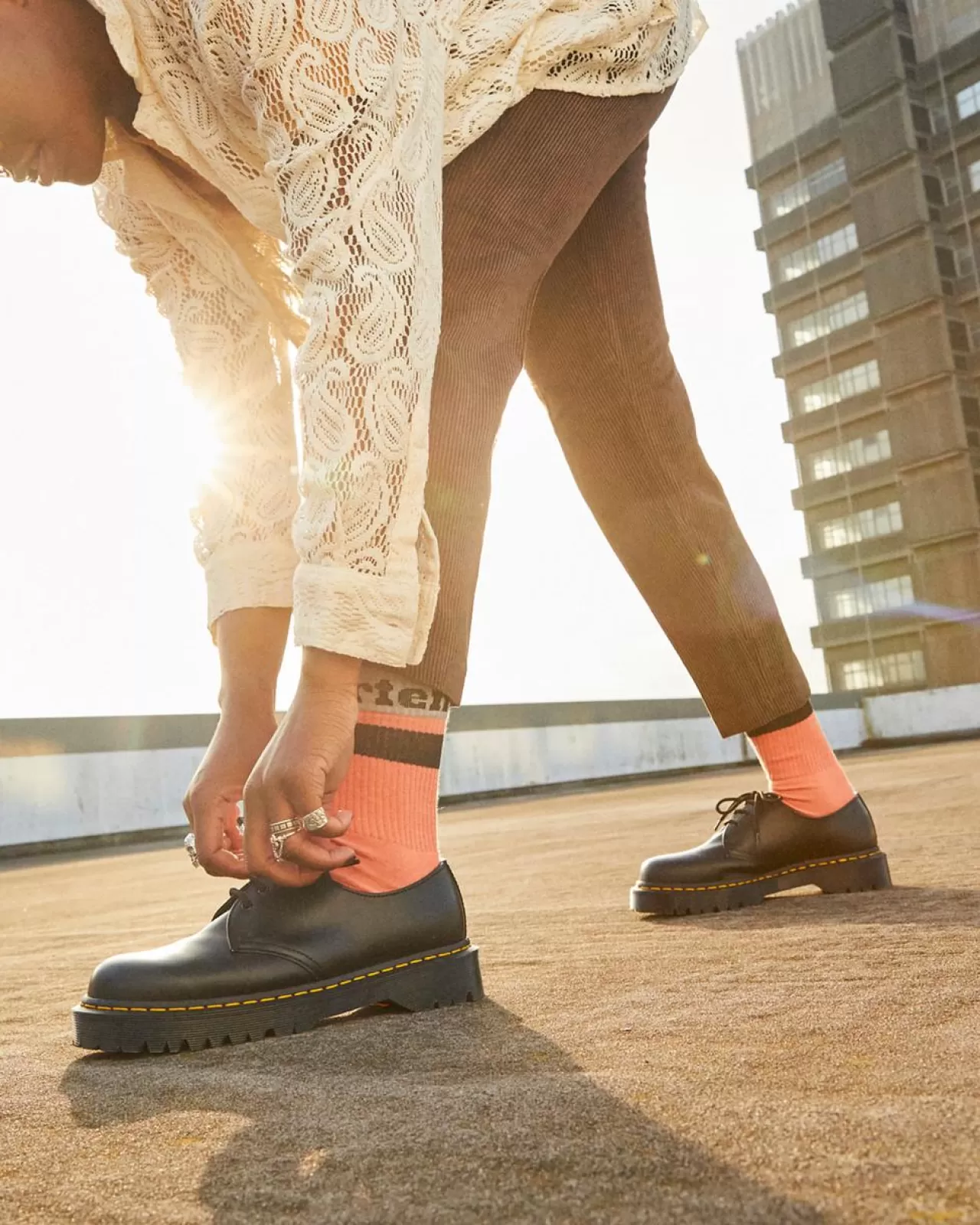 Socks | Sale^Dr. Martens Athletic Logo Organic Cotton Blend Socks Coral — Cotton Blend