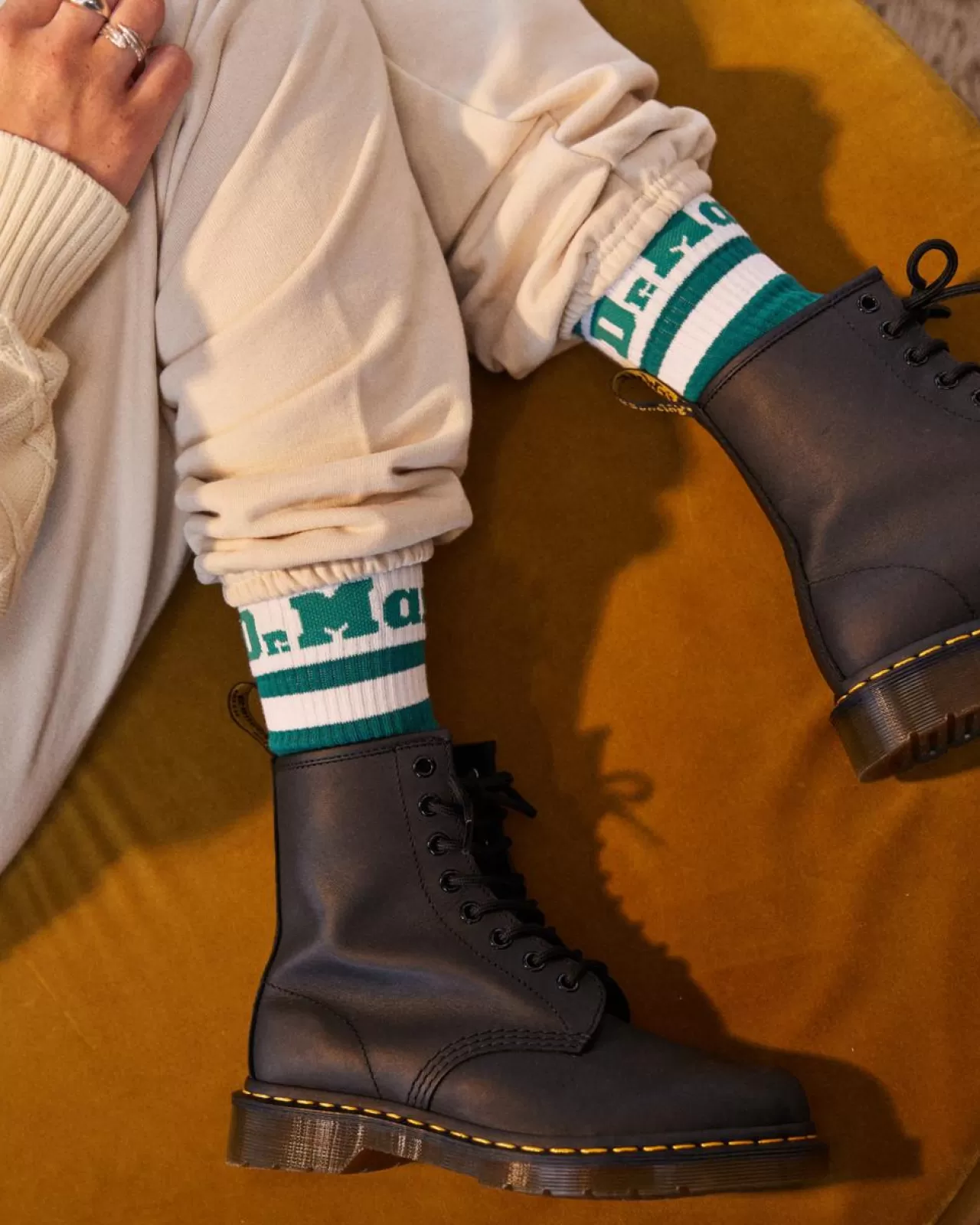 Socks | Accessories^Dr. Martens Athletic Logo Organic Cotton Blend Socks TEAL GREEN — Cotton Blend