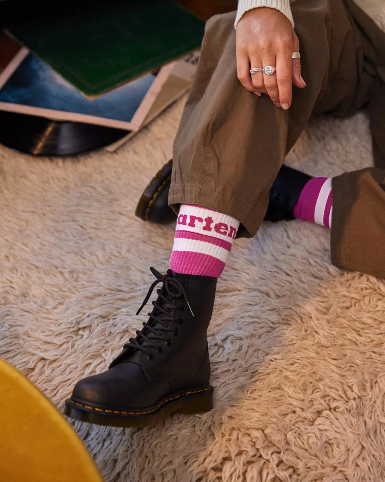 Socks | Accessories^Dr. Martens Athletic Logo Organic Cotton Blend Socks THRIFT PINK — Cotton Blend