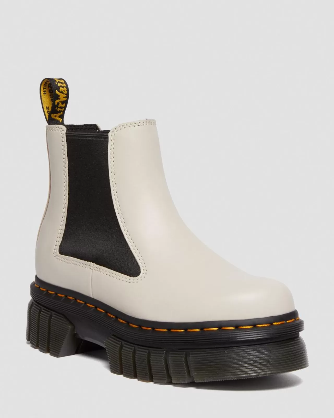 Platform Boots | Chelsea Boots^Dr. Martens Audrick Nappa Leather Platform Chelsea Boots Cobblestone Grey — Nappa Lux