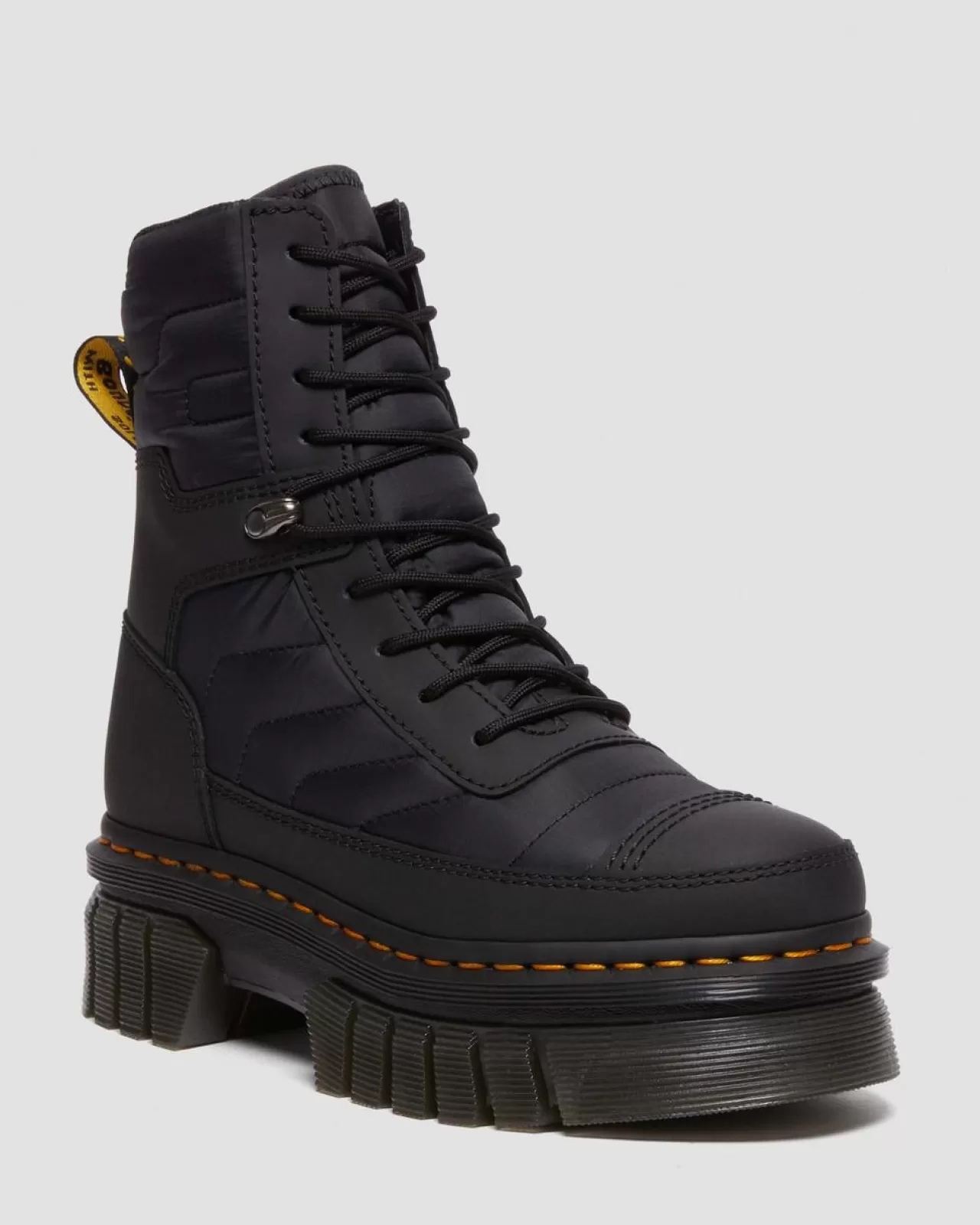 Platform Boots | Winter Boots^Dr. Martens Audrick Quilted Platform Ankle Boots BLACK — Rubberised Leather+Warm Quilted