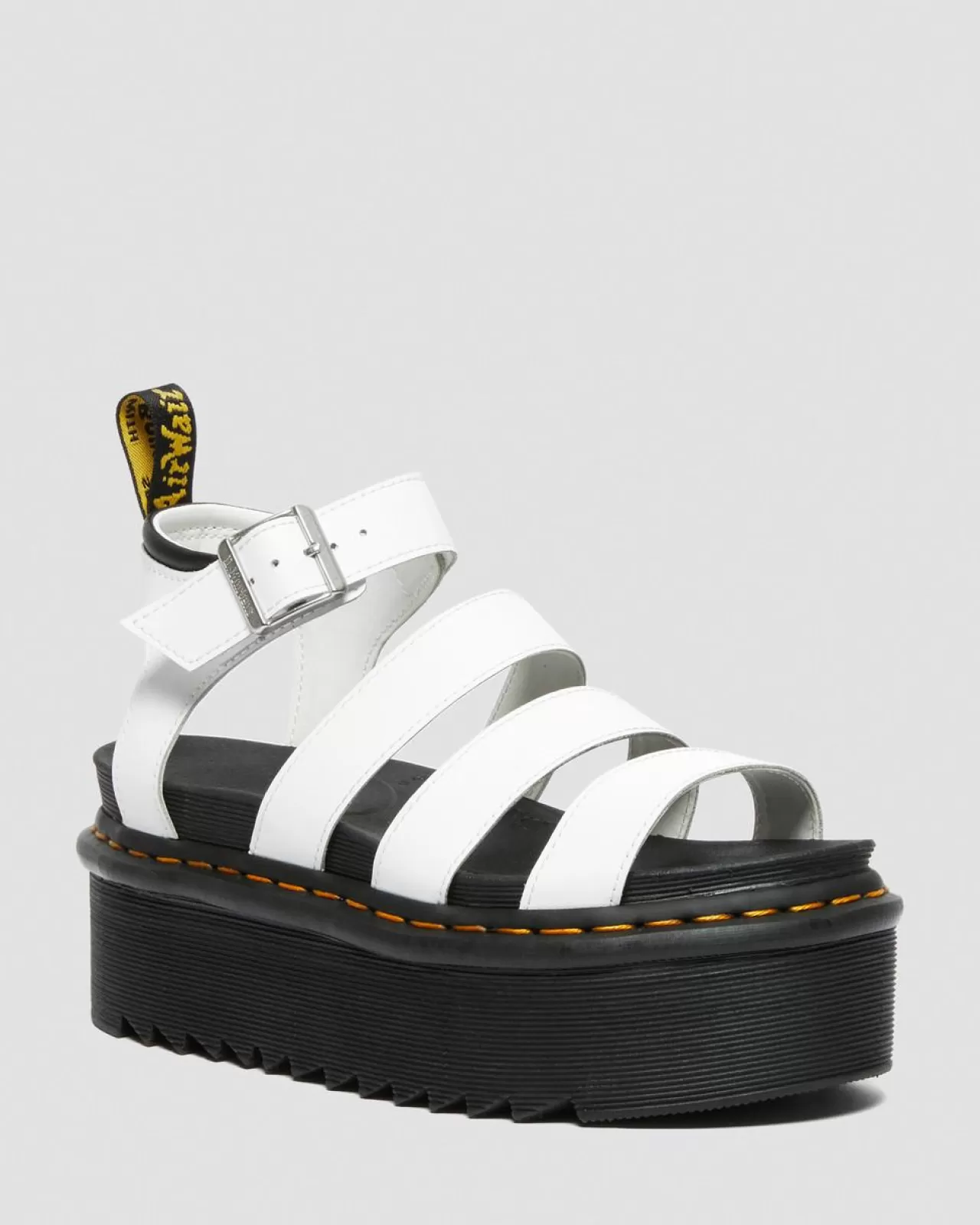 Sale | Platform Sandals^Dr. Martens Blaire Hydro Leather Platform Strap Sandals White — Hydro Leather