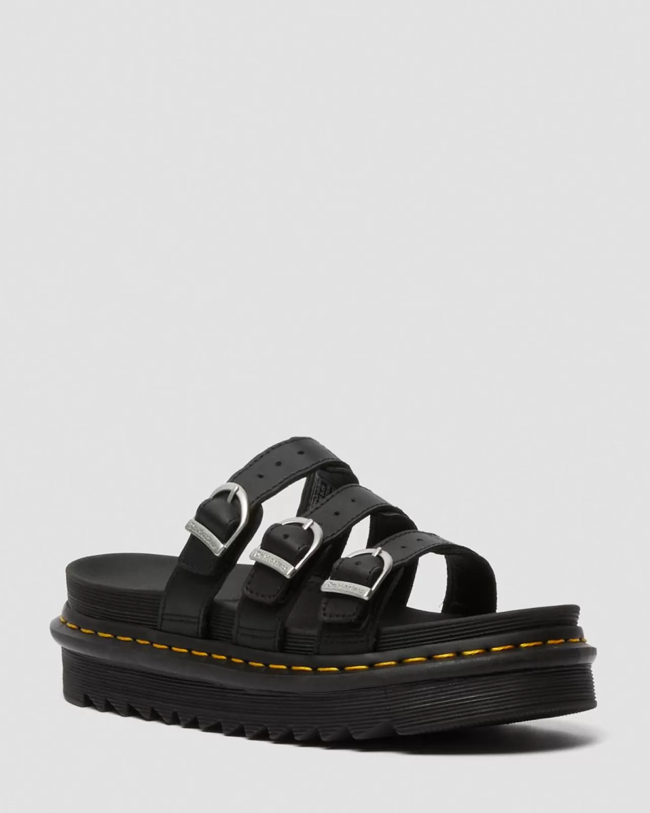 Bestsellers | Platform Sandals^Dr. Martens Blaire Leather Slide Sandals Black — Hydro Leather