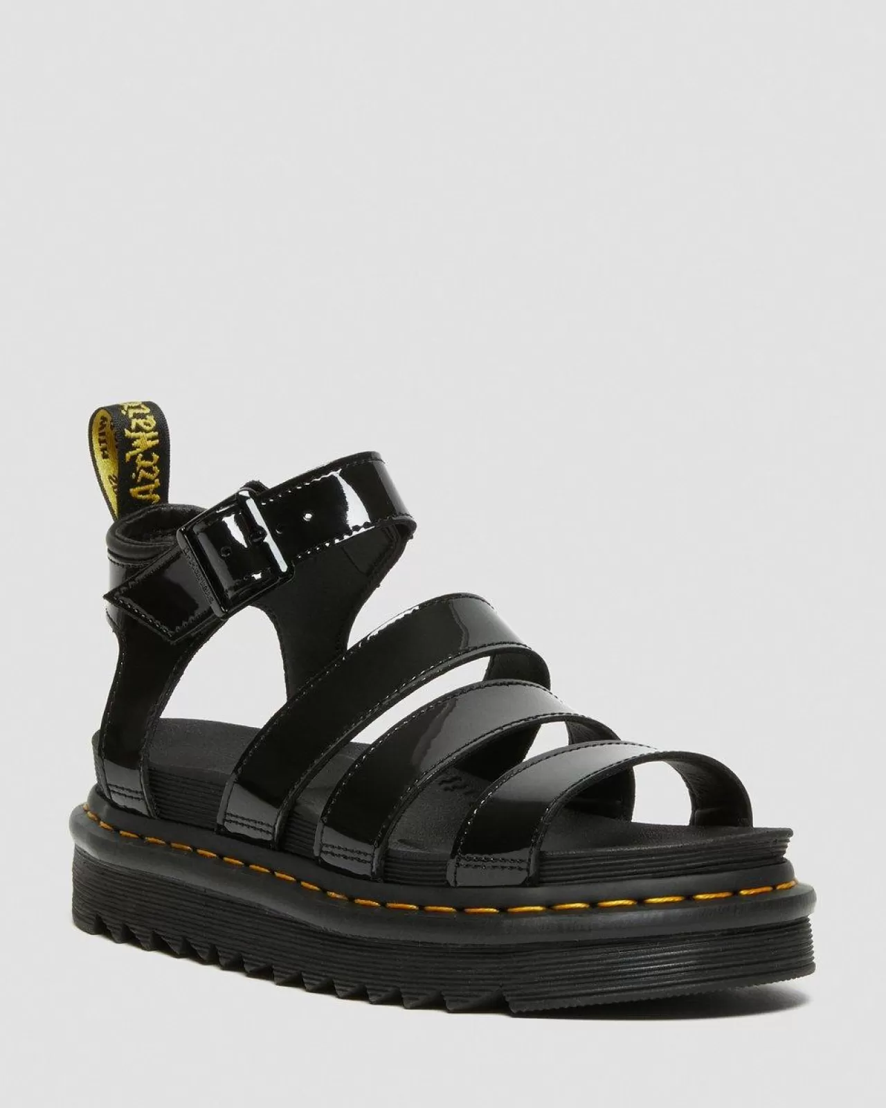 Platform Sandals | Strap Sandals^Dr. Martens Blaire Patent Leather Strap Sandals Black — Patent Leather