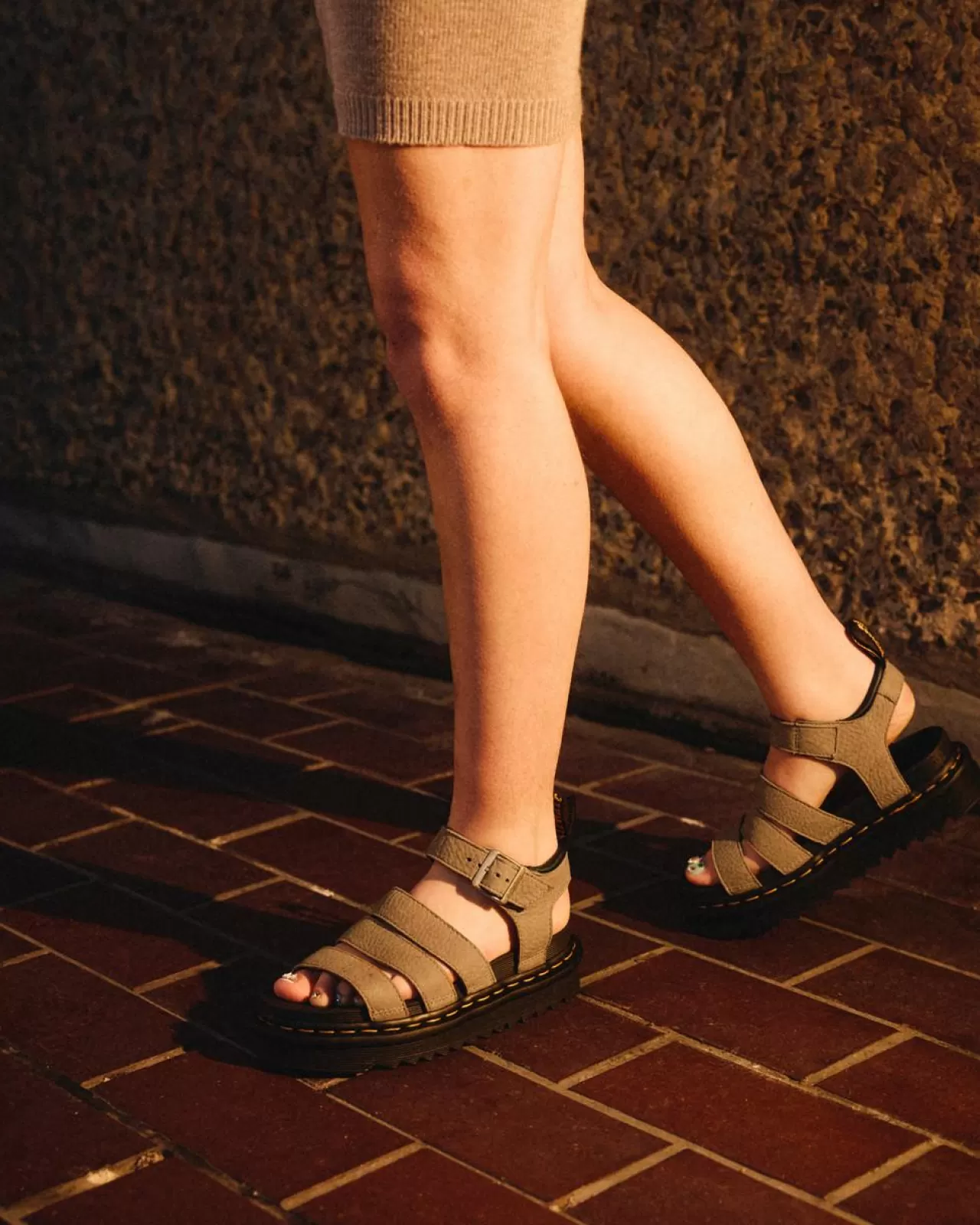 Strap Sandals | Sandals^Dr. Martens Blaire Tumbled Nubuck Leather Sandals Savannah Tan — Tumbled Nubuck