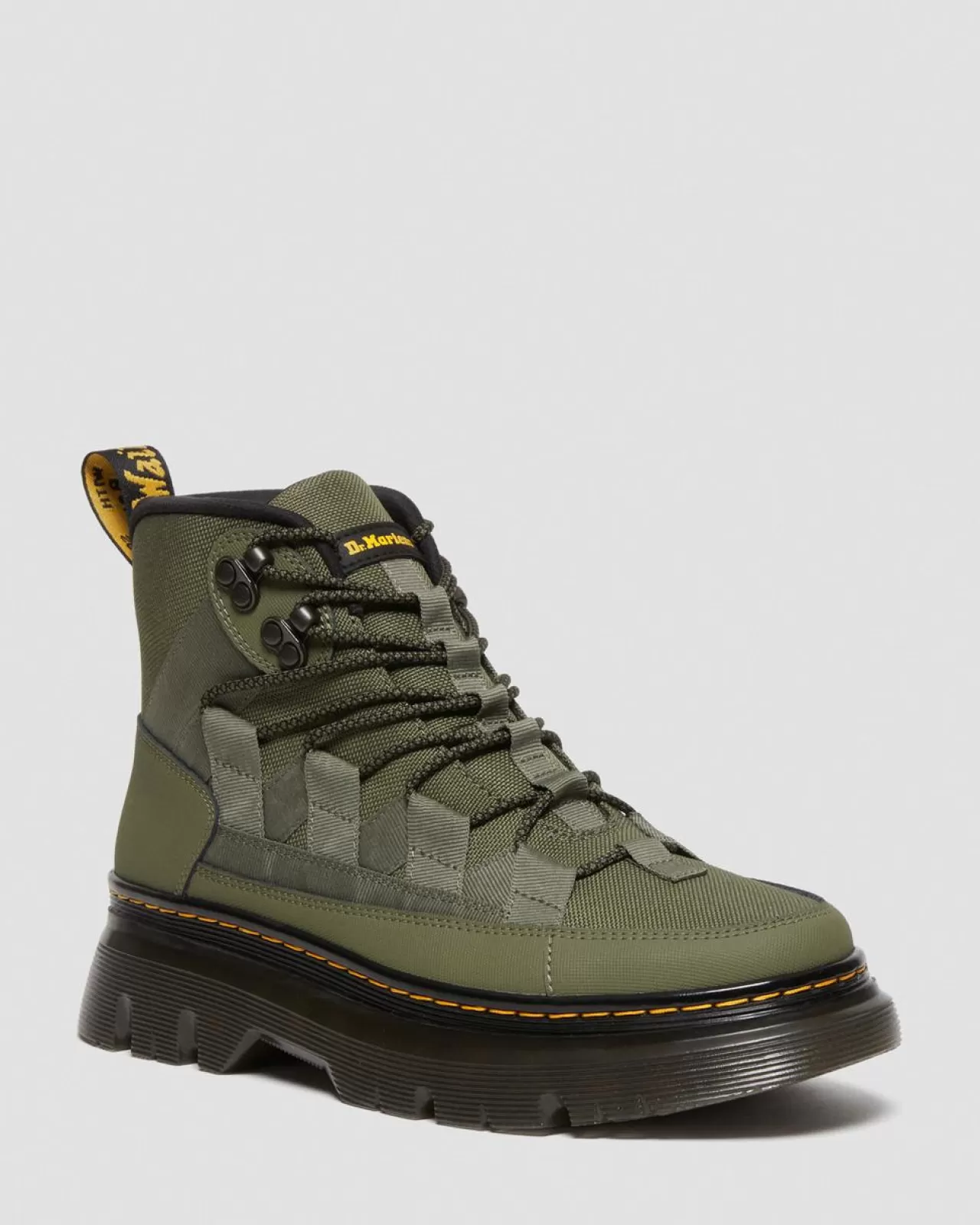 Sale | Casual Boots^Dr. Martens Boury Leather Casual Boots Khaki Green — Ajax+Extra Tough 50/50