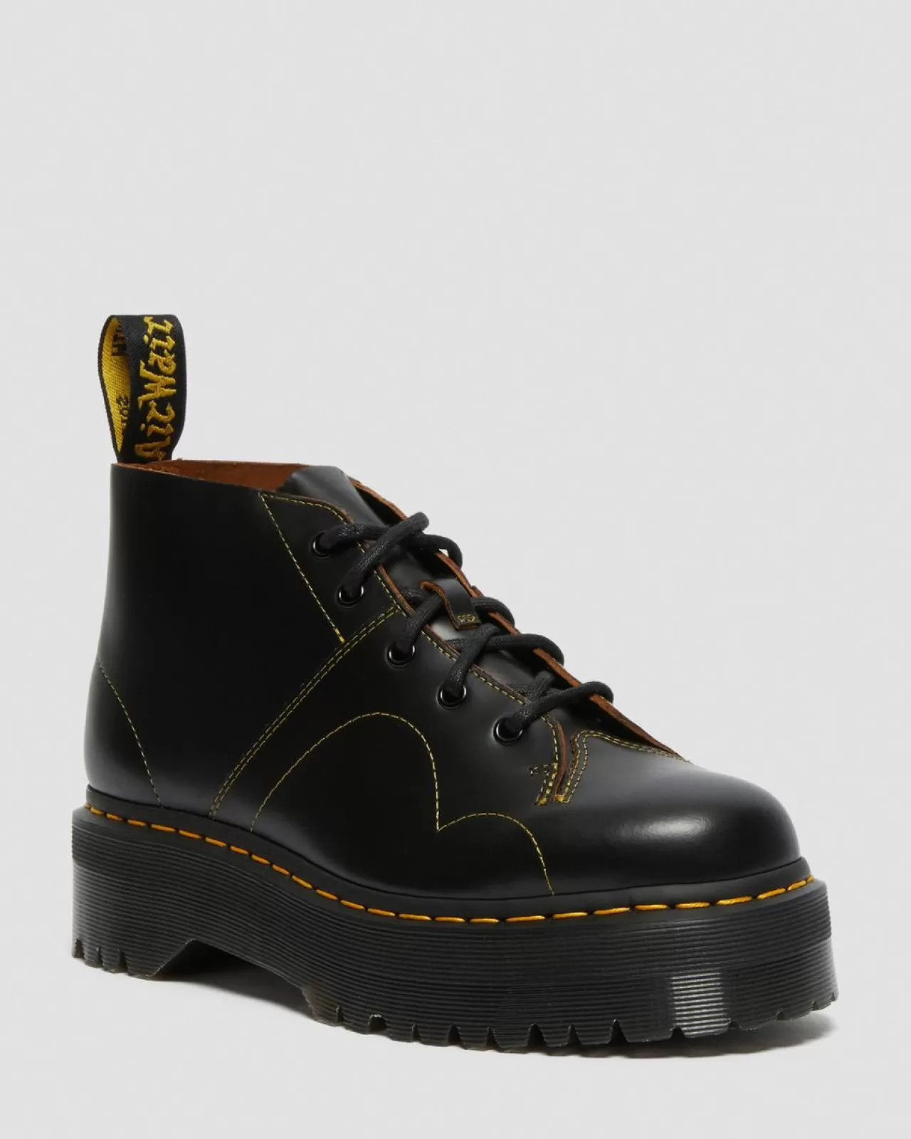 Bestsellers | Platform Boots^Dr. Martens Church Platform Monkey Boots Black — Vintage Smooth