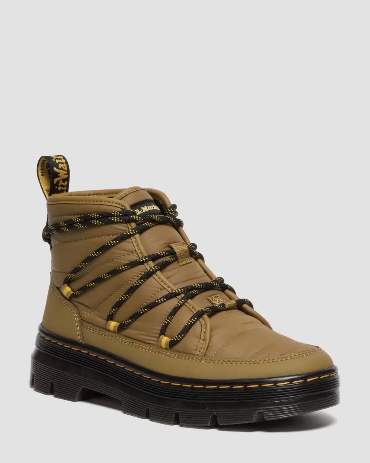 Sale | Winter Boots^Dr. Martens Combs Women's Padded Casual Boots ANTIQUE OLIVE — Rubberised Leather+Warm Quilted