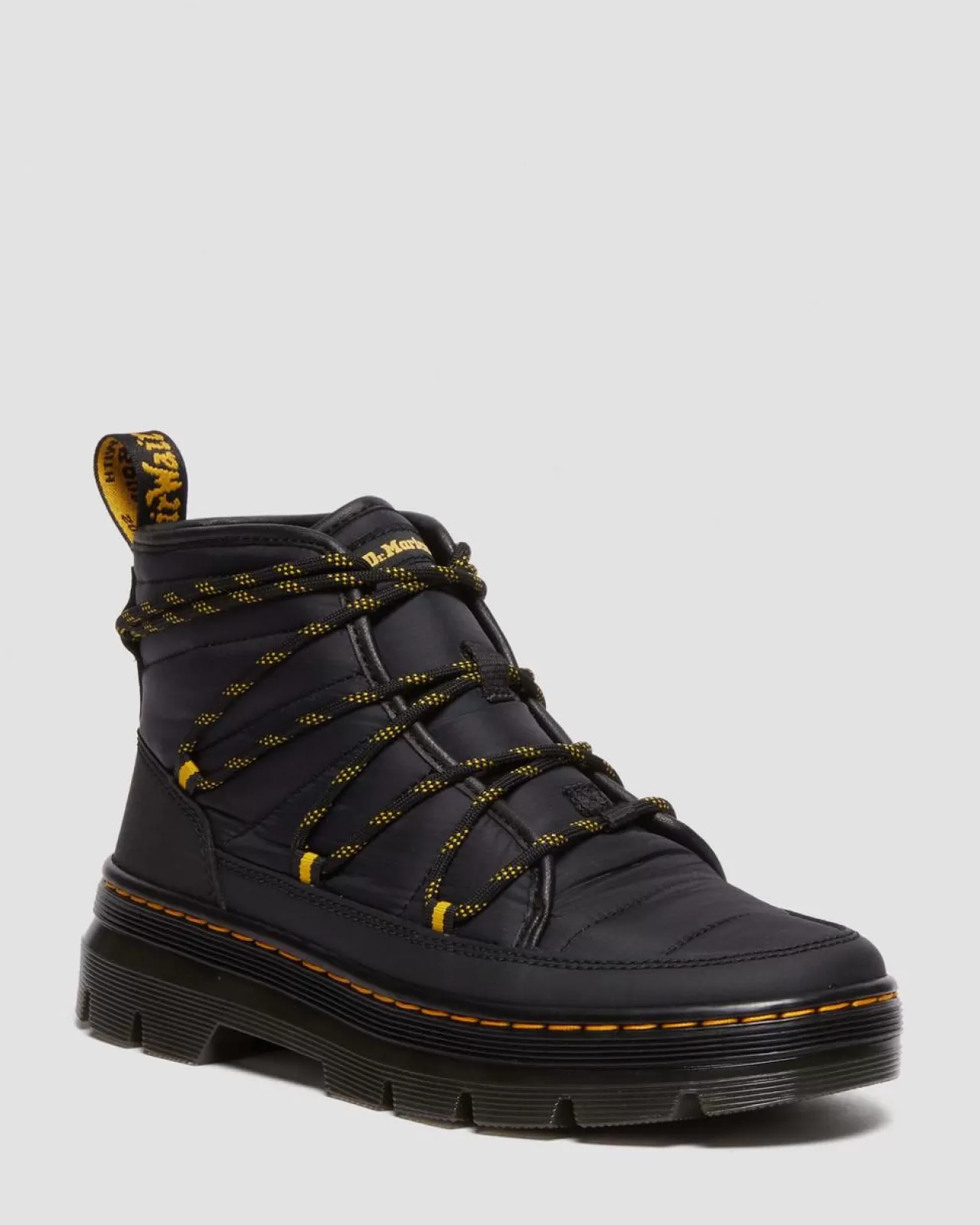 Sale | Winter Boots^Dr. Martens Combs Women's Padded Casual Boots BLACK — Rubberised Leather+Warm Quilted