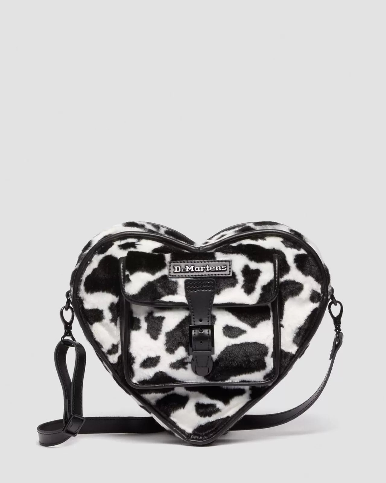 Accessories | Bags^Dr. Martens Heart Shaped Faux Fur Cow Print Backpack BLACK+WHITE — Cow Print + Kiev