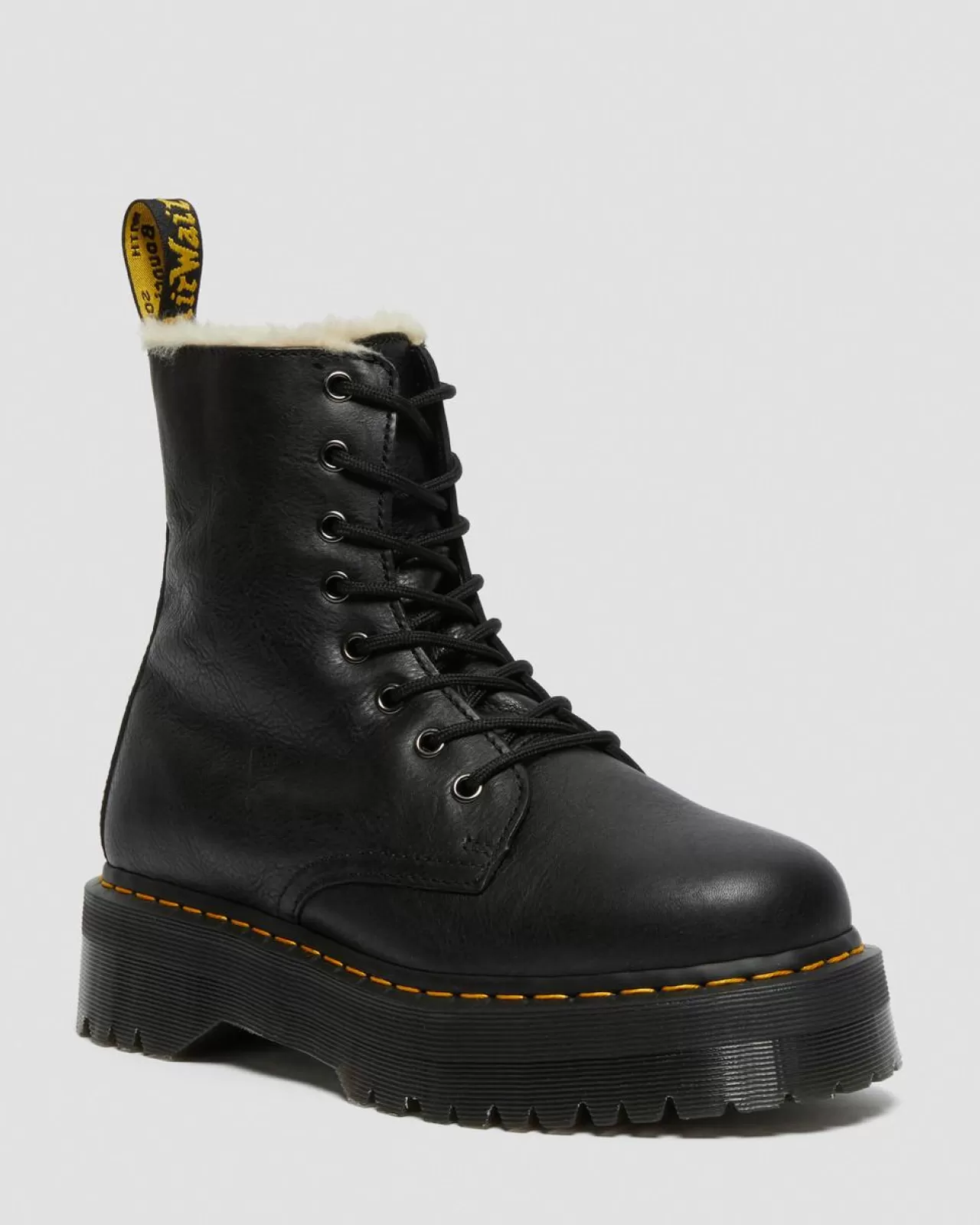 Platform Boots | Winter Boots^Dr. Martens Jadon Boot Leather Faux Fur Lined Platforms Black — Pisa