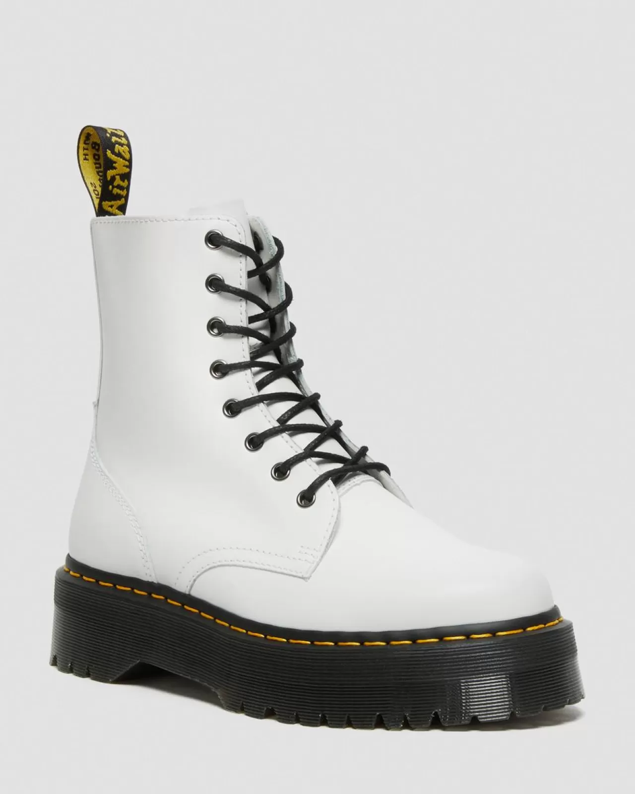 Bestsellers | Platform Boots^Dr. Martens Jadon Boot Smooth Leather Platforms White — Polished Smooth