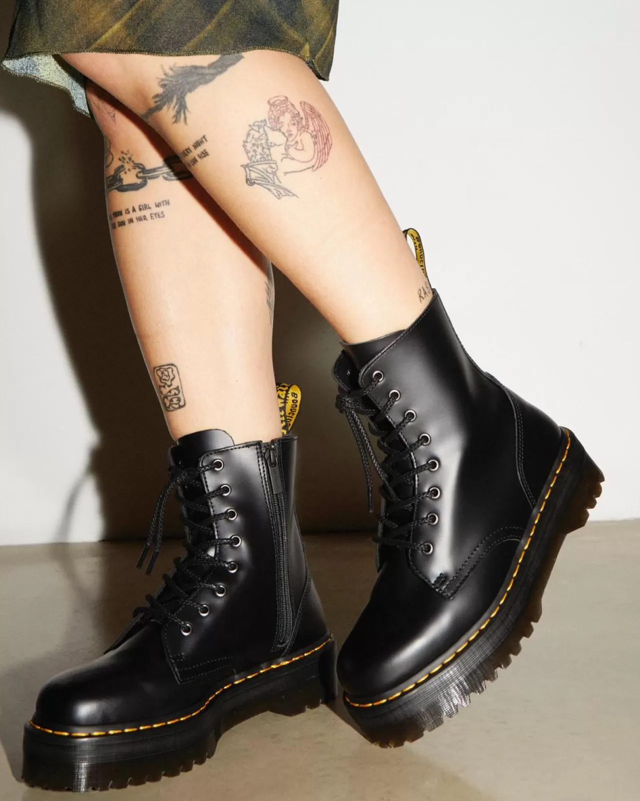 Bestsellers | Ankle Boots^Dr. Martens Jadon Boot Smooth Leather Platforms Black — Polished Smooth