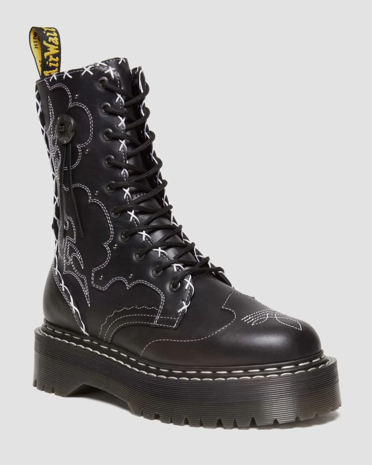 Platform Boots | Platforms^Dr. Martens Jadon Hi Boot Gothic Americana Leather Platforms Black — Wanama