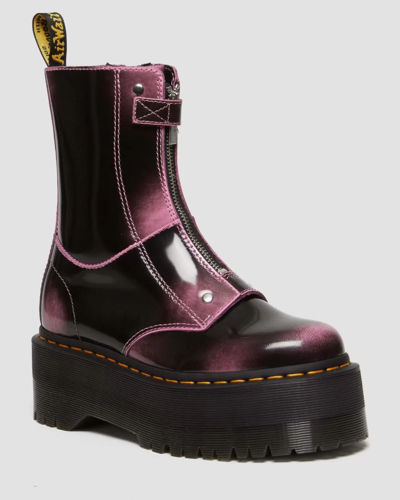 Platform Boots | Platforms^Dr. Martens Jetta Hi Max Distressed Leather Platform Boots Fondant Pink — Arcadia