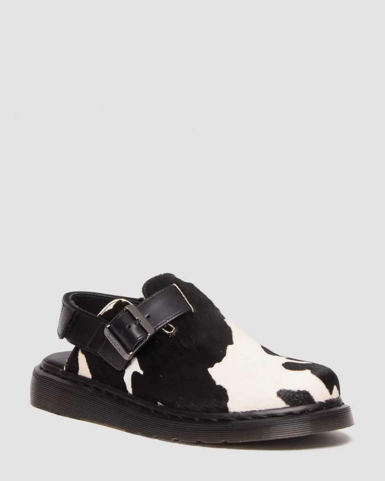 Sale | Originals^Dr. Martens Jorge II Hair-on Animal Print Slingback Mules BLACK+WHITE — Hair On + Atlas