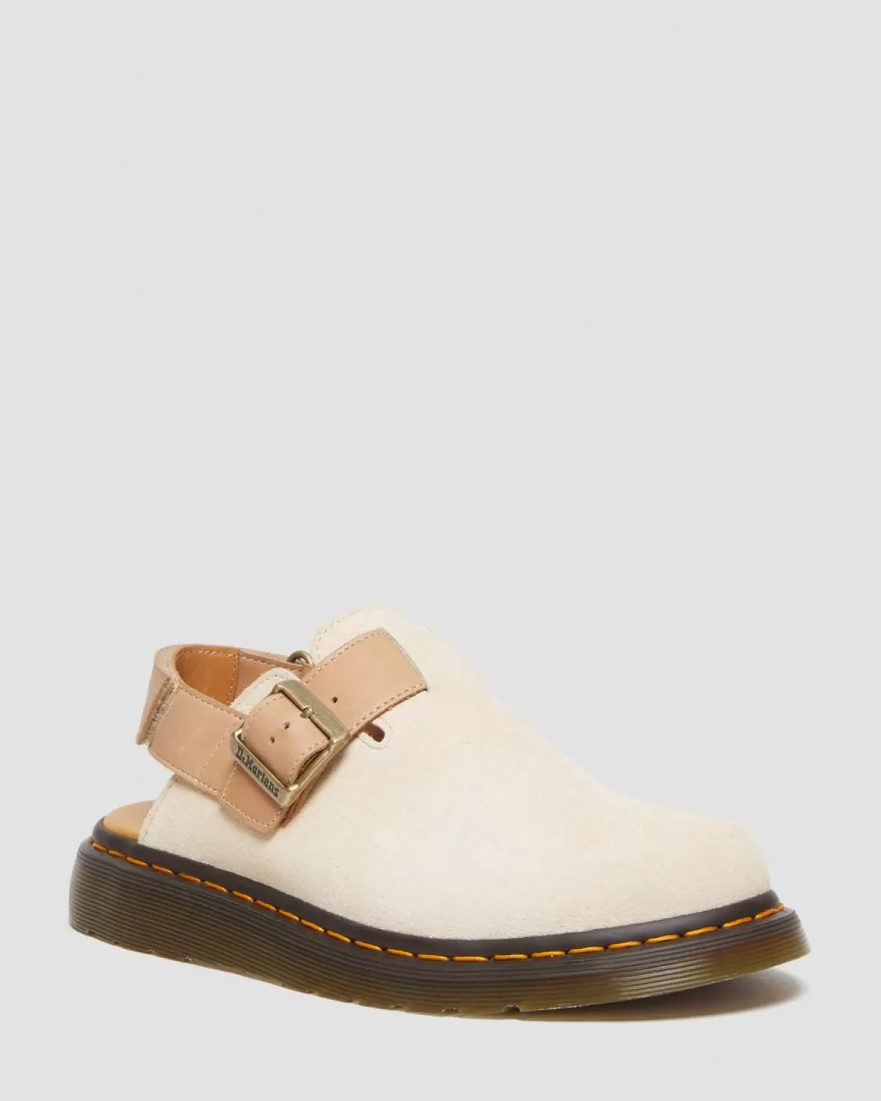 Mules & Slides | Shoes^Dr. Martens Jorge II Suede & Leather Slingback Mules Parchment Beige+Beige — E.H.Suede+Carrara