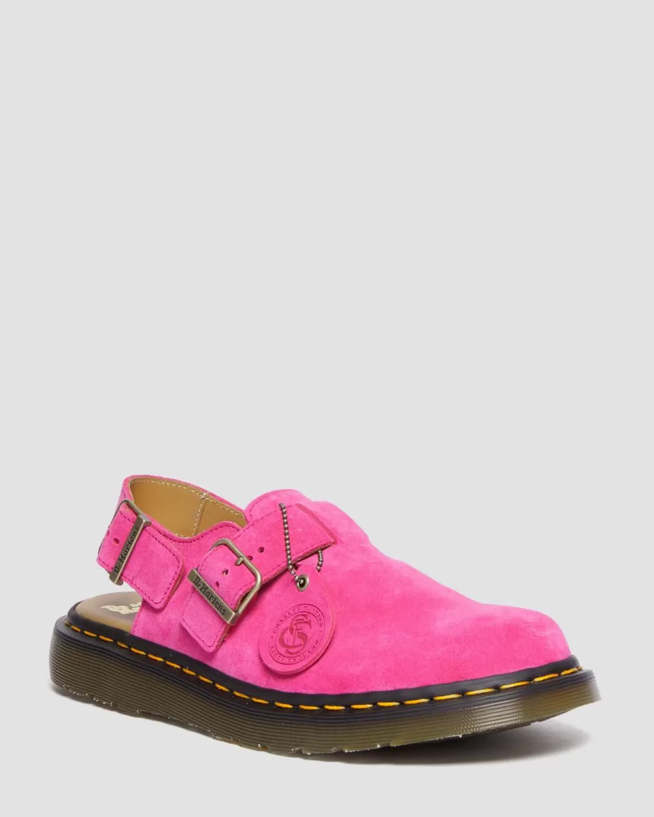 Sale | Originals^Dr. Martens Jorge Made in England Suede Slingback Mules Pink — Repello Calf Suede (Gum Oil)