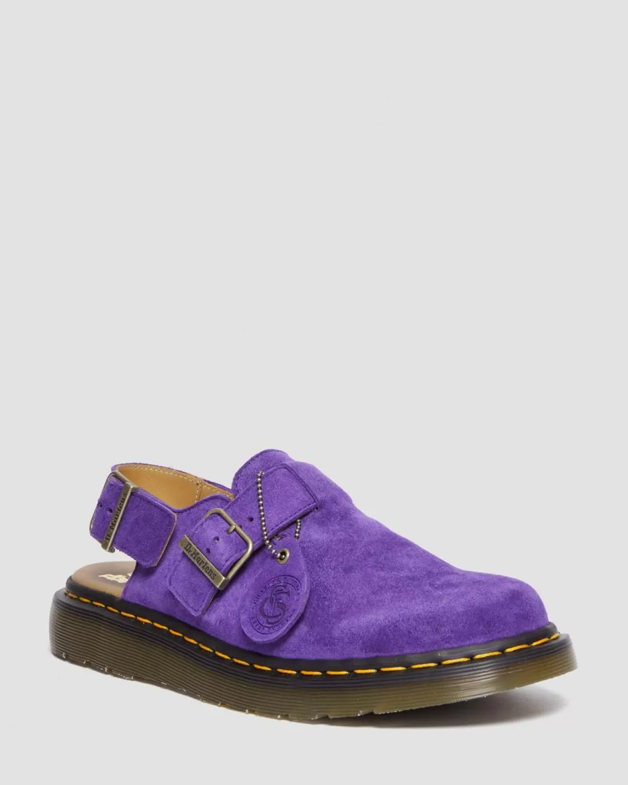 Sale | Originals^Dr. Martens Jorge Made in England Suede Slingback Mules Purple — Repello Calf Suede (Gum Oil)